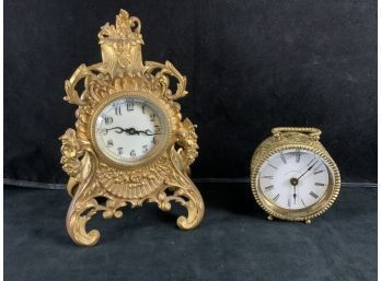Waterbury Gilded Mantle Clock New Haven Clock Company Victorian