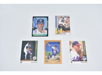 5 Baseball Cards Autographed