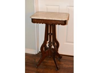 Antique Marble Top Table With Wheels