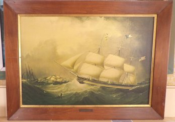 Large Framed Print Of Sailing Vessel Entitled The Independent