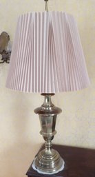 Brass Stiffel Quality Table Lamp With Pleated Parchment Shade