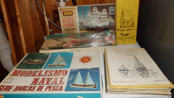 Group Of Ship Model Kits And Boat And Ship Model Blue Prints