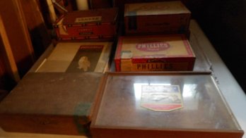 Group Of Antique Cigar Boxes Philies White Owl, Etc.