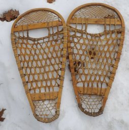 Pair Of Bear Paw Snowshoes.