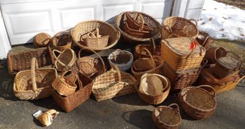 Large Collection Of Baskets - All Types Antique And Semi Antiques.