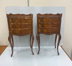 Pair Italian Style Night Stand End Tables