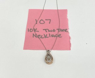 10K Two Tone Gold  Diamond Necklace ***NEW PHOTOS***