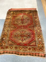 Antique Vintage Turkish Tribal Village Handmade Oriental Carpet Rug