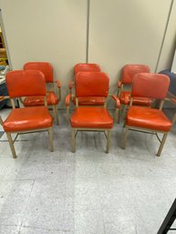 Set Six Vintage Office Armchairs