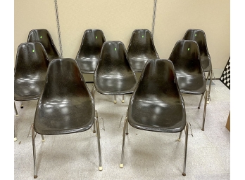 Set TEN Eames Herman Miller Style FiberGlass Shell Chairs