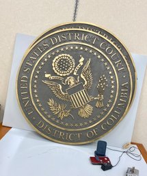 Large 40 Inch United States District Court Faux Bronze Emblem