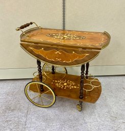 Spectacular Italian Marquetry Inlaid Tea Cart