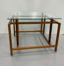 Labelled Henning Norgaard For Komfort Mobler Mid Century Rosewood And Glass Side Table