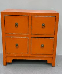 Asian Chinese Painted Four Drawer Chest