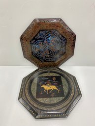 Two Thai Lacquer Wall Hangings