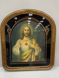 Antique Framed Picture Of Christ