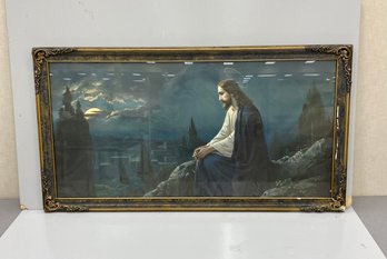 Vintage Print Artwork Of Christ On Mt Olive