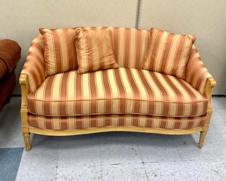 Charming Small Size Upholstered Settee Sofa