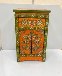Outstanding Paint Decorated Vintage Tibetan Cabinet