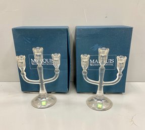 Pair Waterford Crystal Marquis Candlesticks