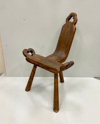 Primitive Rustic Birthing Chair Stool, Austria 18th/19th Century