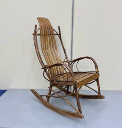 Vintage Adirondack Rustic Cabin Style Bentwood Twig Rocking Chair
