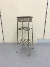 Steel Dentist Style Side / Accent Modern Table W/Drawer