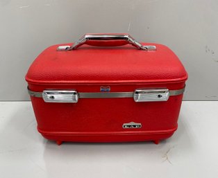 Vintage American Tourister  Red Hard Shell Train Case Luggage