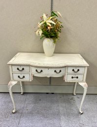 Vintage Hand Painted Vanity Desk Table With Soft Palette Colors