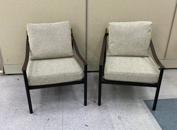 Pair New Unused Pacific Direct Vercy Fabric Arm Chairs Retail $506 Each