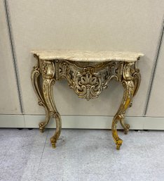 Vintage Marble Top Console Table