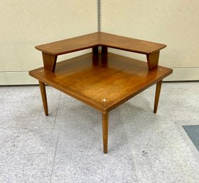 Mid Century Modern Corner Table With Rare Inlay By JB VanSciver