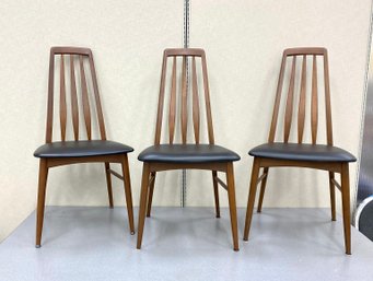 Three  Vintage Danish Teak Dining Desk Chairs By Niels Koefoed For Hornslet 1960s