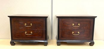 Pair Mid Century Drexel Heritage Asian Style Night Stands