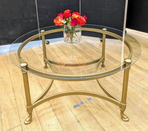 Glass And Brass Coffee Table