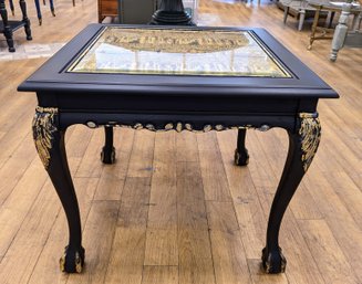 Beautiful, Black And Gold Side Table