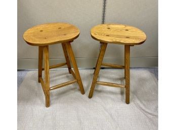 Pair Hunt Country Furniture Stools