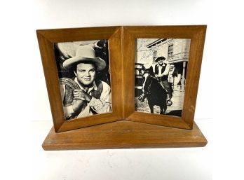 Two Framed Bonanza  Photographs Autographed By Dan Hoss Blocker