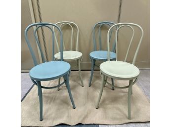 Four Metal Pastel Color Parlor Chairs