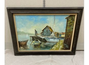 Large Framed Oil  On Canvas Painting Signed Mary Botto  (1913-2002)