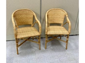Pair Serena & Lilly Rattan Chairs