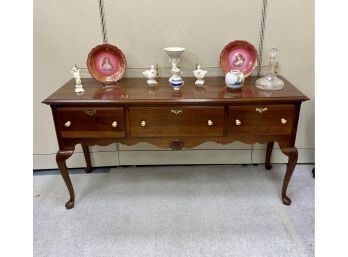 Labelled Link Taylor Solid Mahogany Sideboard With Brass Rail