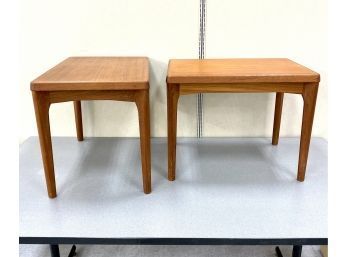 Pair Vintage Signed Vejle Stole Denmark Mid Century Tables