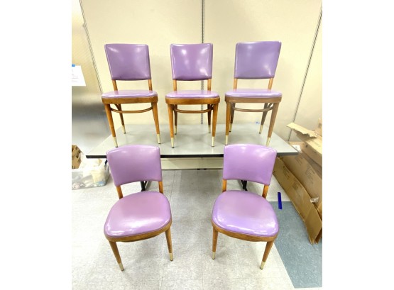 Set Five Mid Century Chairs Labelled Thonet
