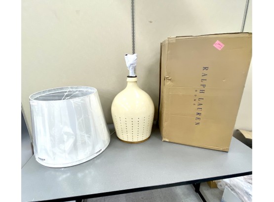 Large Ralph Lauren Table Lamp  New In Box With Extra Shade