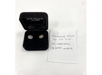 Sterling Silver And Genuine Diamond Earrings   Retail $200