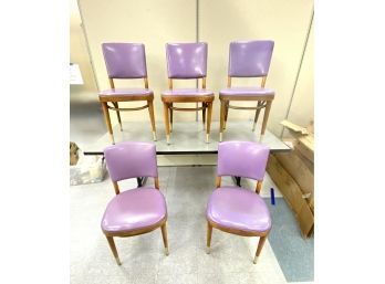 Set Five Mid Century Chairs Labelled Thonet