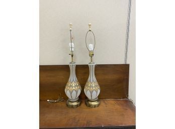 Pair Large Mid Century Lamps