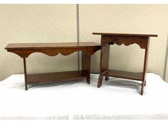 Two Stephen Von Hohen  Bucks County Collection Pine Table Benches