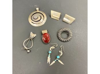 53 Grams Sterling Silver Jewelry Including Kokopeli Feather Earrings
